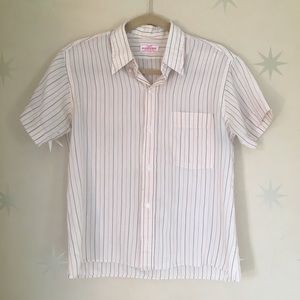 Vintage pinstripe linen button up